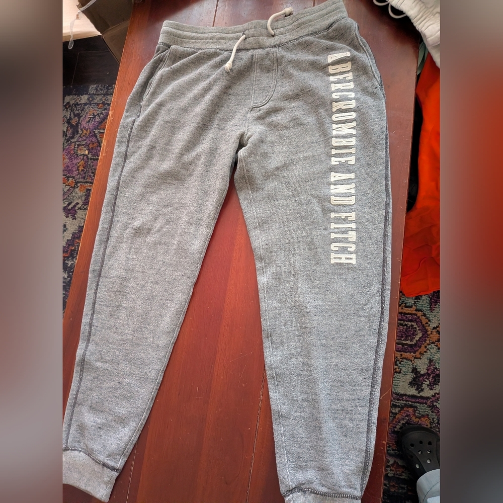 Abercrombie & Fitch Gray Ribbed Waistband Sweatpants